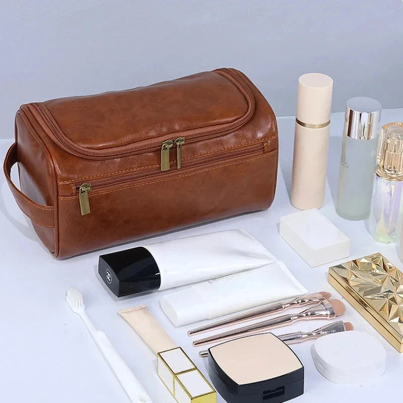 Leather Hanging Toiletry Bag