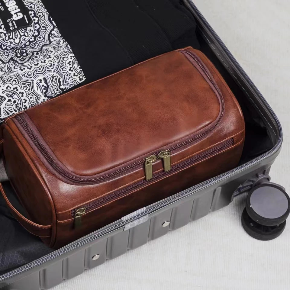 Leather Hanging Toiletry Bag
