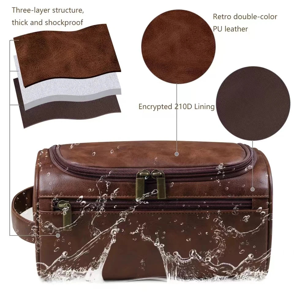 Leather Hanging Toiletry Bag